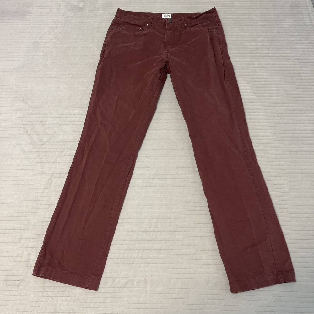 BRIDGE and BURN Mens Pants Red Khaki Chino Flat Front Twill Classic Outdoor 32R